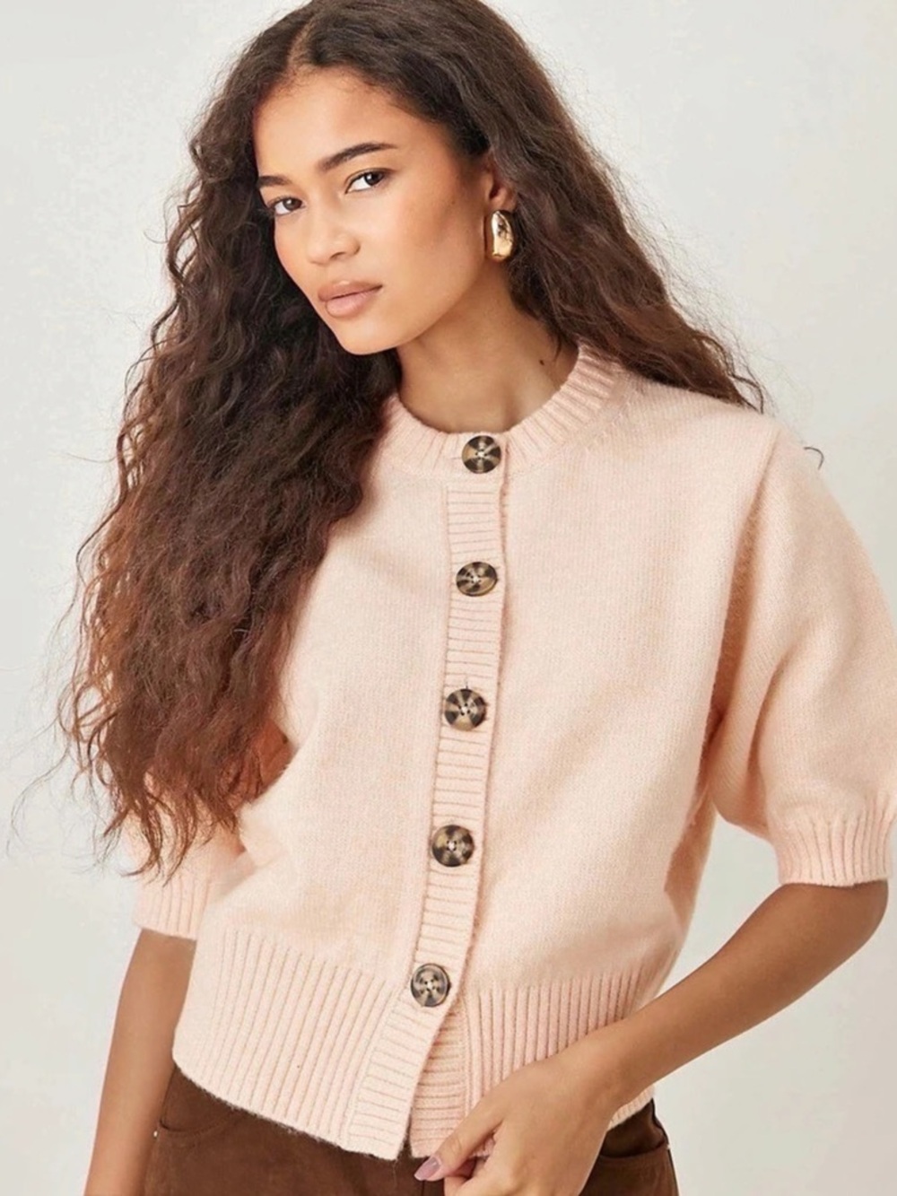 ASOS Design Short sleeve cardigan Pink XS NWT